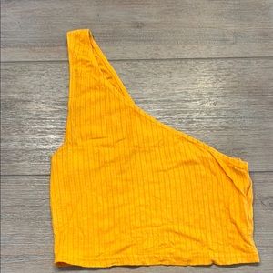 One-Shoulder orange Top